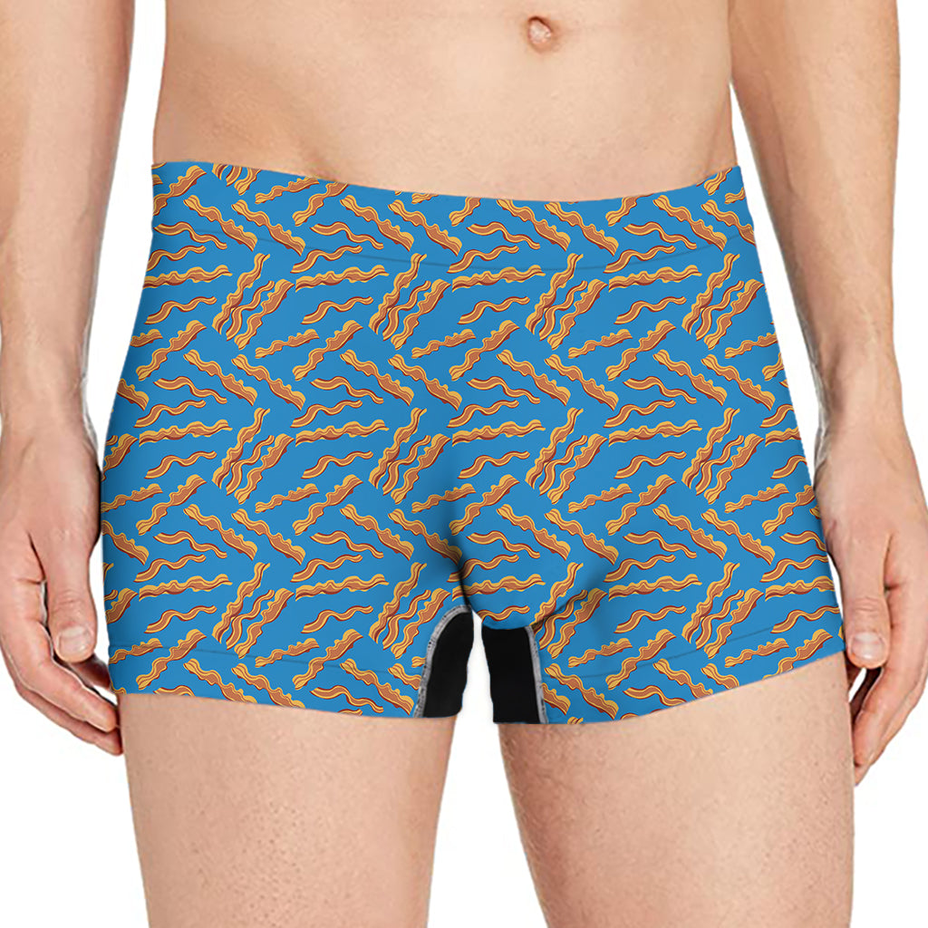 Blue Crispy Bacon Pattern Print Men's Boxer Briefs
