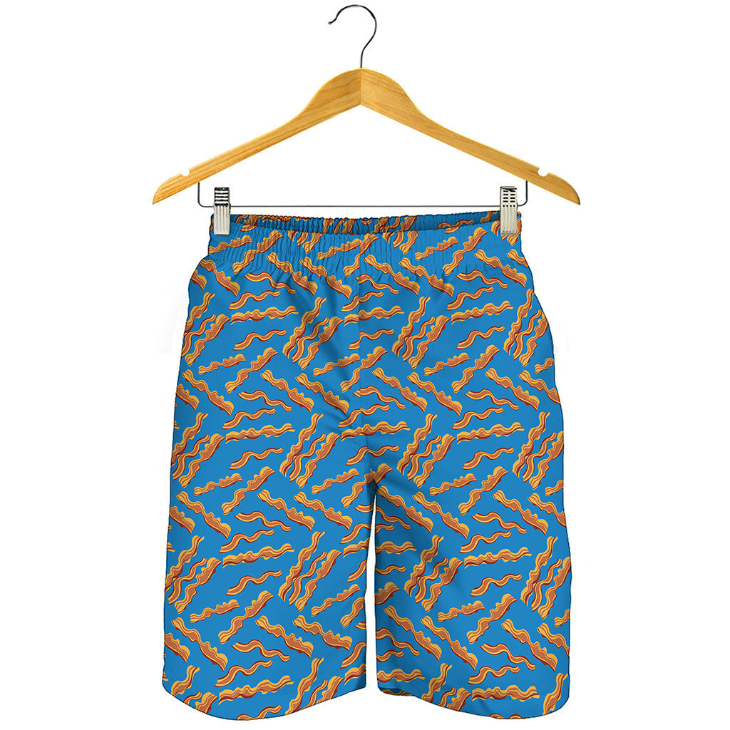 Blue Crispy Bacon Pattern Print Men's Shorts
