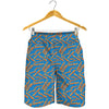 Blue Crispy Bacon Pattern Print Men's Shorts