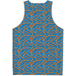 Blue Crispy Bacon Pattern Print Men's Tank Top