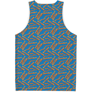 Blue Crispy Bacon Pattern Print Men's Tank Top