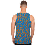 Blue Crispy Bacon Pattern Print Men's Tank Top