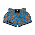 Blue Crispy Bacon Pattern Print Muay Thai Boxing Shorts