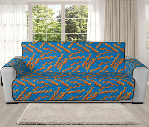 Blue Crispy Bacon Pattern Print Oversized Sofa Protector