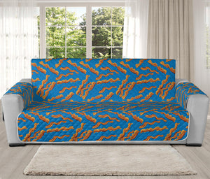 Blue Crispy Bacon Pattern Print Oversized Sofa Protector