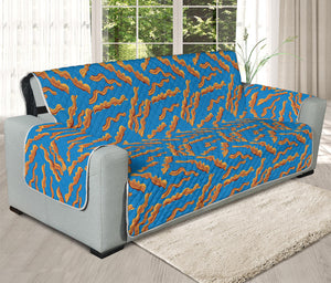 Blue Crispy Bacon Pattern Print Oversized Sofa Protector