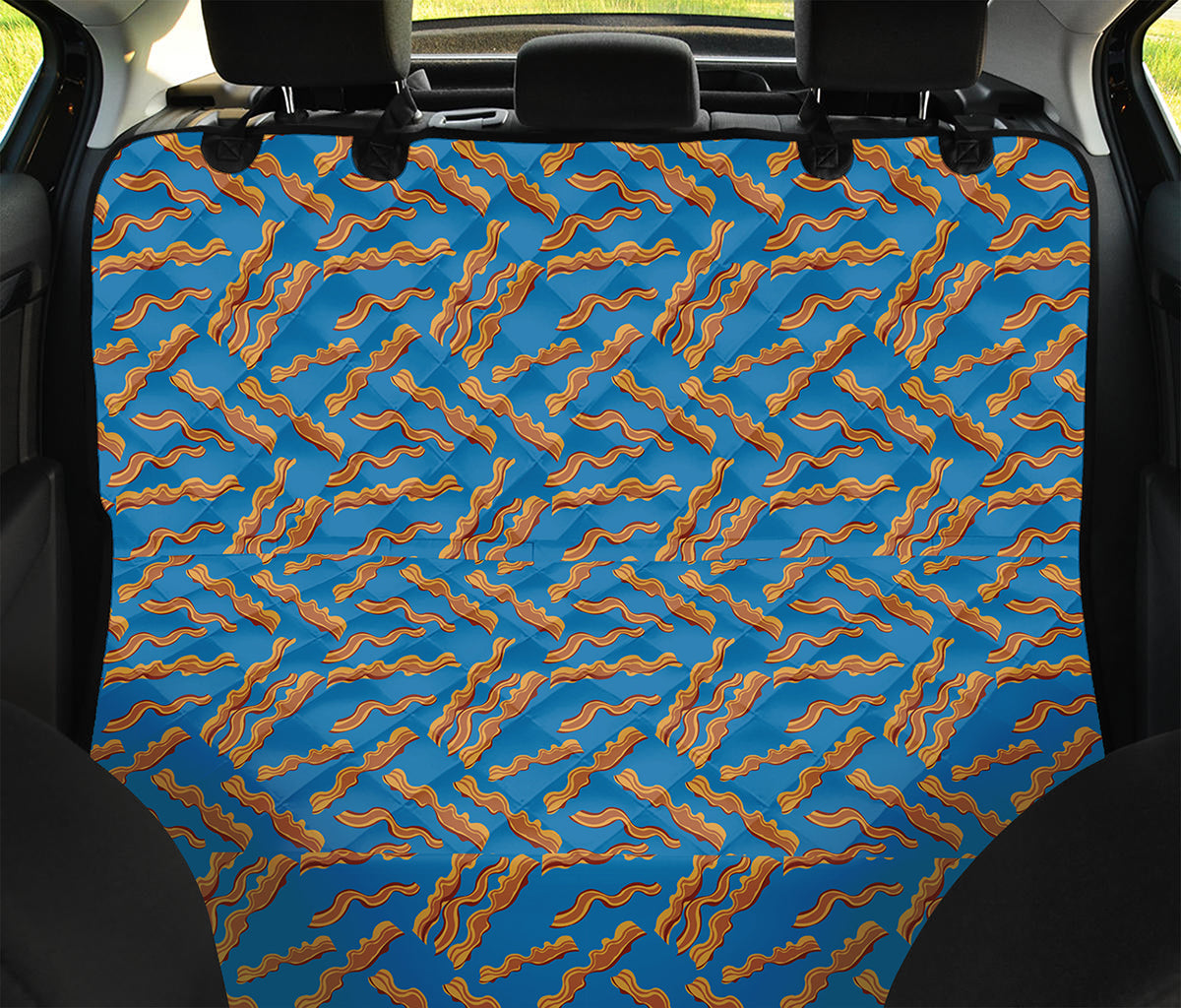 Blue Crispy Bacon Pattern Print Pet Car Back Seat Cover