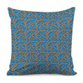 Blue Crispy Bacon Pattern Print Pillow Cover