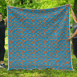 Blue Crispy Bacon Pattern Print Quilt