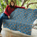 Blue Crispy Bacon Pattern Print Quilt