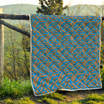 Blue Crispy Bacon Pattern Print Quilt