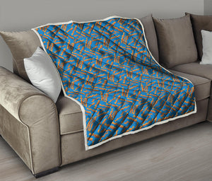 Blue Crispy Bacon Pattern Print Quilt