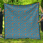 Blue Crispy Bacon Pattern Print Quilt