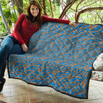 Blue Crispy Bacon Pattern Print Quilt