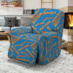 Blue Crispy Bacon Pattern Print Recliner Slipcover