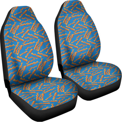 Blue Crispy Bacon Pattern Print Universal Fit Car Seat Covers