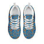 Blue Crispy Bacon Pattern Print White Sneakers