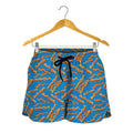 Blue Crispy Bacon Pattern Print Women's Shorts