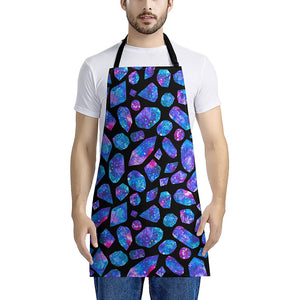 Blue Crystal Cosmic Galaxy Space Print Apron