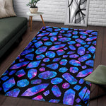 Blue Crystal Cosmic Galaxy Space Print Area Rug GearFrost