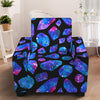 Blue Crystal Cosmic Galaxy Space Print Armchair Slipcover