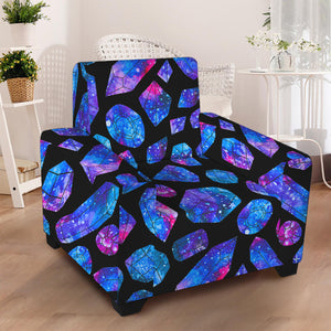 Blue Crystal Cosmic Galaxy Space Print Armchair Slipcover