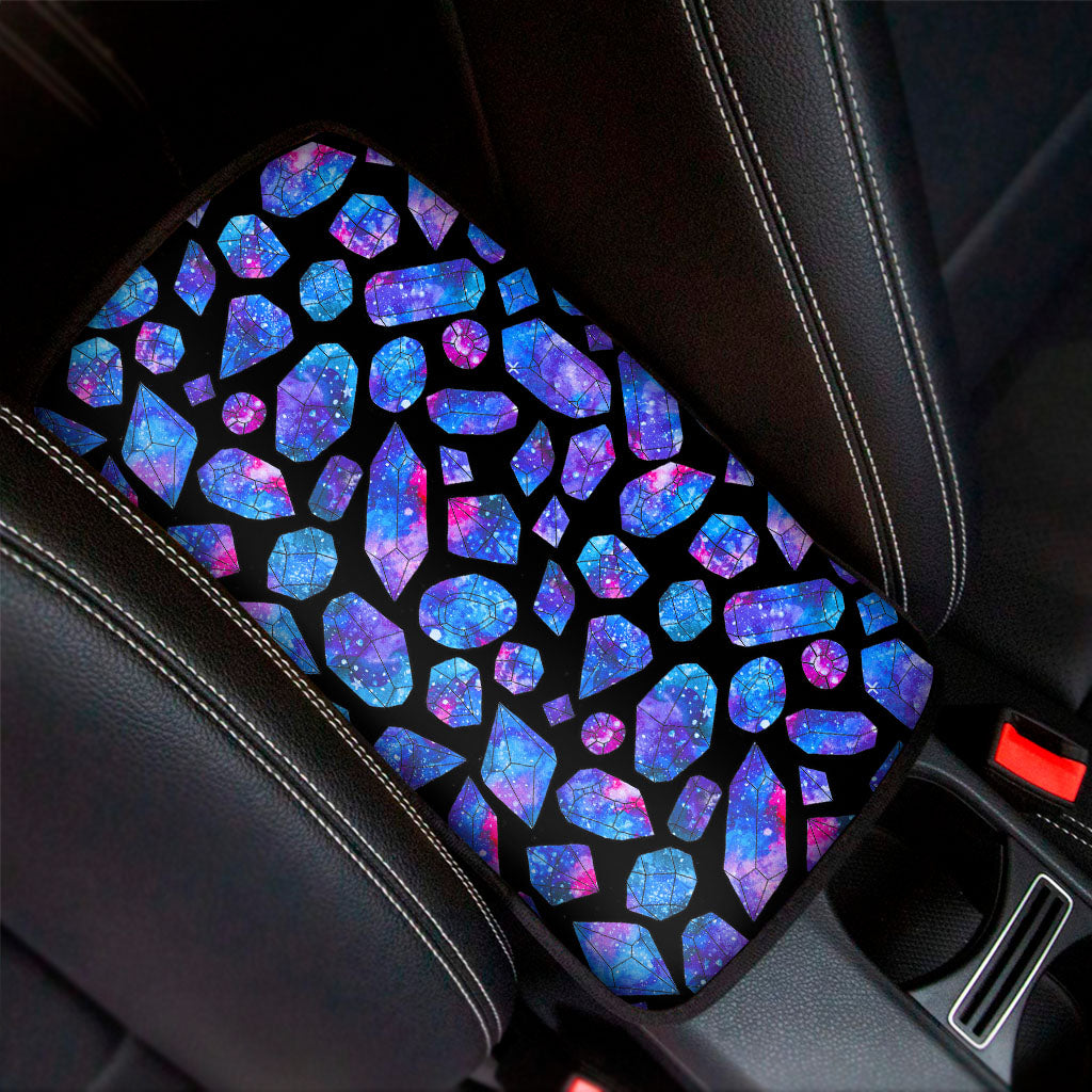 Blue Crystal Cosmic Galaxy Space Print Car Center Console Cover