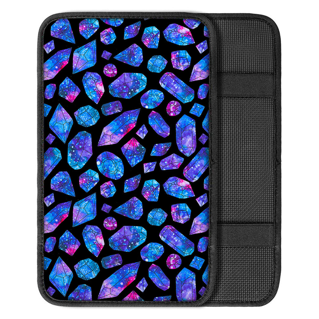 Blue Crystal Cosmic Galaxy Space Print Car Center Console Cover