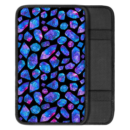 Blue Crystal Cosmic Galaxy Space Print Car Center Console Cover