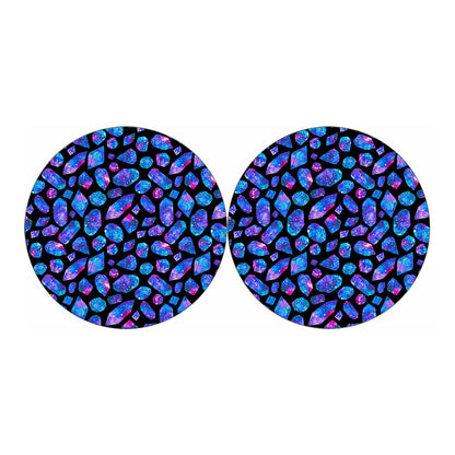 Blue Crystal Cosmic Galaxy Space Print Car Coasters