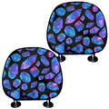Blue Crystal Cosmic Galaxy Space Print Car Headrest Covers