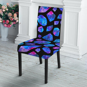 Blue Crystal Cosmic Galaxy Space Print Dining Chair Slipcover