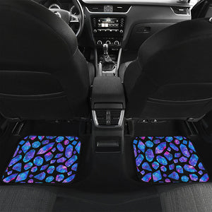 Blue Crystal Cosmic Galaxy Space Print Front and Back Car Floor Mats