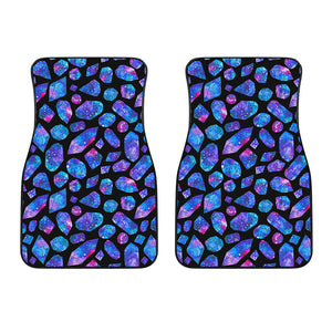 Blue Crystal Cosmic Galaxy Space Print Front Car Floor Mats