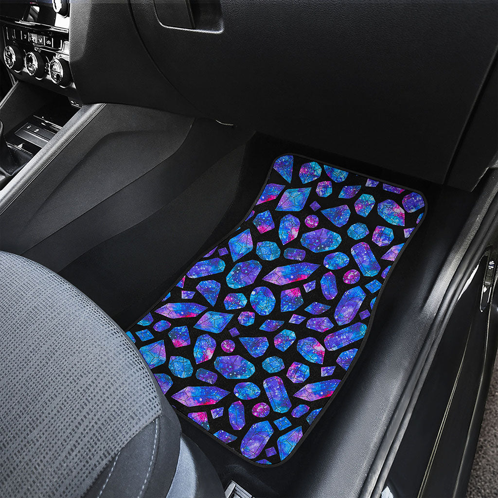 Blue Crystal Cosmic Galaxy Space Print Front Car Floor Mats