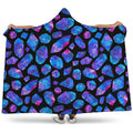 Blue Crystal Cosmic Galaxy Space Print Hooded Blanket