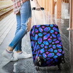 Blue Crystal Cosmic Galaxy Space Print Luggage Cover GearFrost