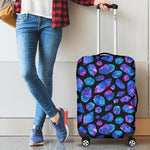 Blue Crystal Cosmic Galaxy Space Print Luggage Cover GearFrost