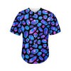 Blue Crystal Cosmic Galaxy Space Print Men's Baseball Jersey