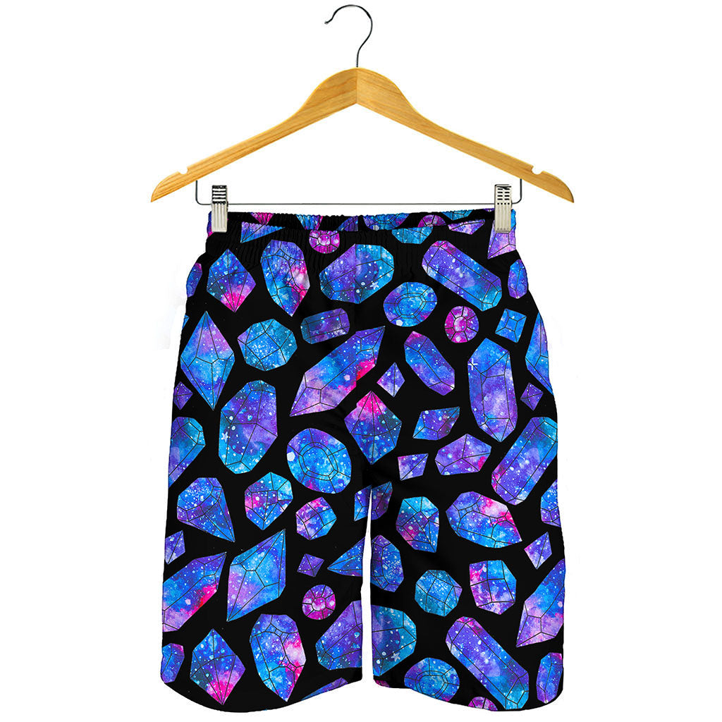 Blue Crystal Cosmic Galaxy Space Print Men's Shorts