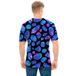 Blue Crystal Cosmic Galaxy Space Print Men's T-Shirt