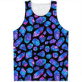 Blue Crystal Cosmic Galaxy Space Print Men's Tank Top