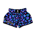 Blue Crystal Cosmic Galaxy Space Print Muay Thai Boxing Shorts