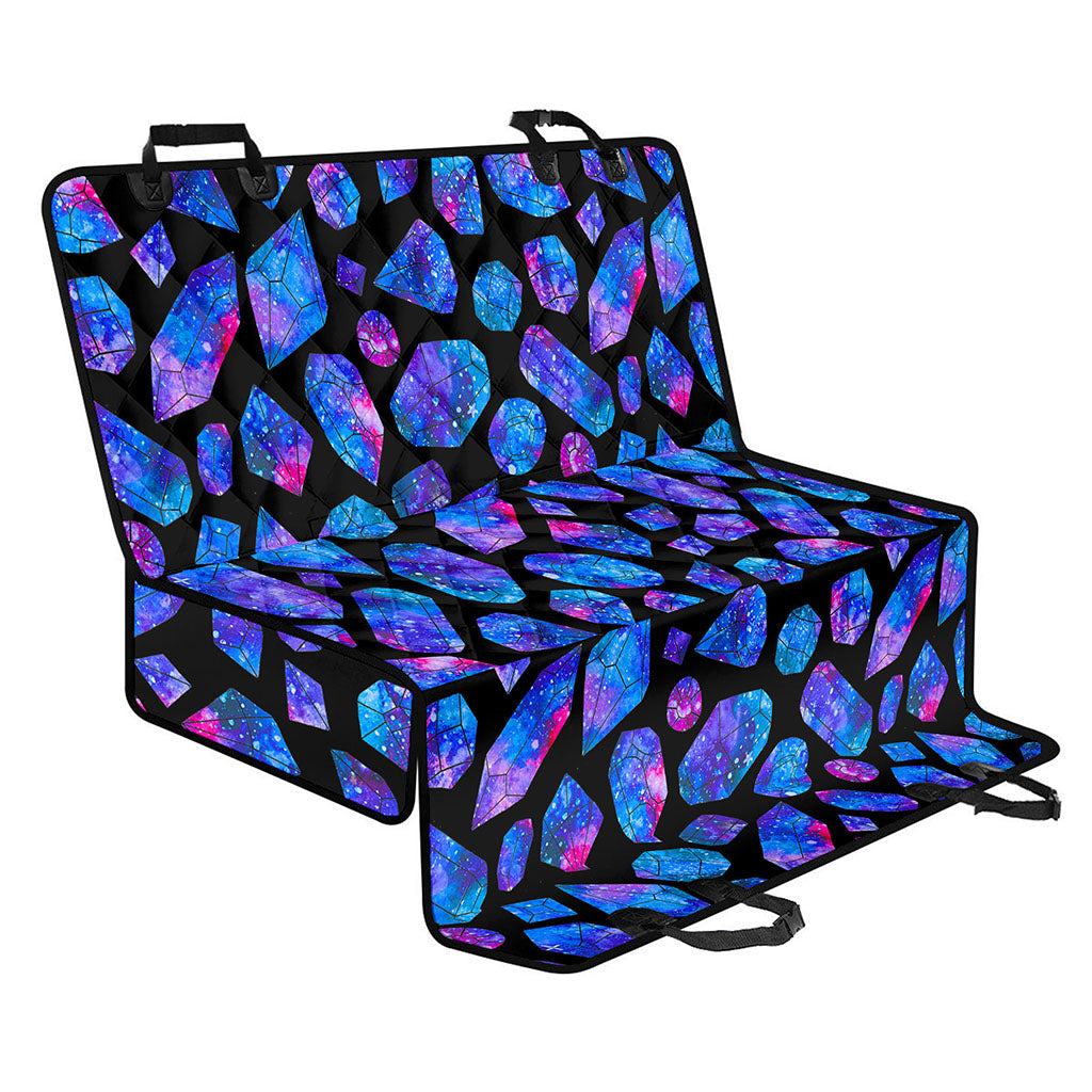 Blue Crystal Cosmic Galaxy Space Print Pet Car Back Seat Cover