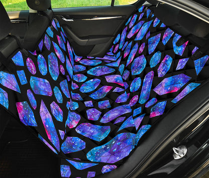 Blue Crystal Cosmic Galaxy Space Print Pet Car Back Seat Cover