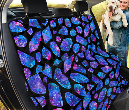Blue Crystal Cosmic Galaxy Space Print Pet Car Back Seat Cover