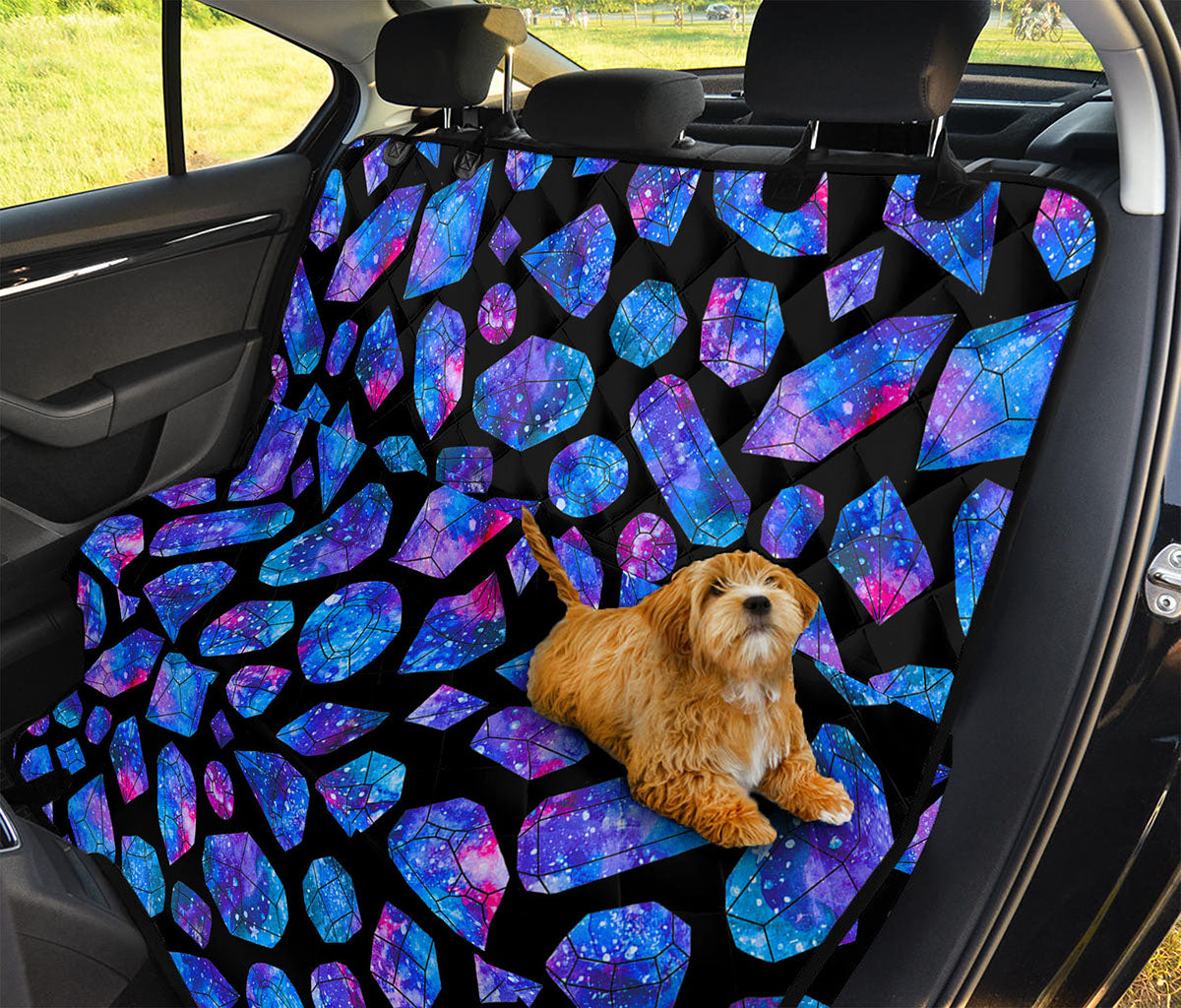 Blue Crystal Cosmic Galaxy Space Print Pet Car Back Seat Cover