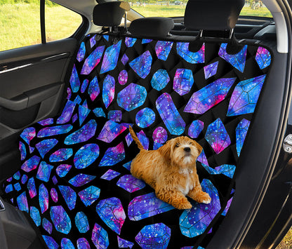 Blue Crystal Cosmic Galaxy Space Print Pet Car Back Seat Cover