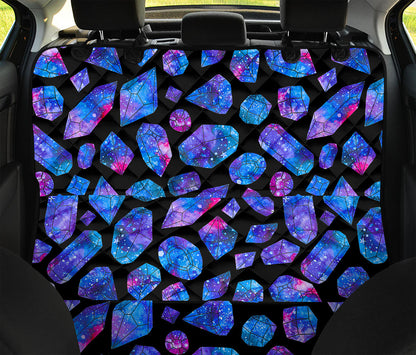 Blue Crystal Cosmic Galaxy Space Print Pet Car Back Seat Cover