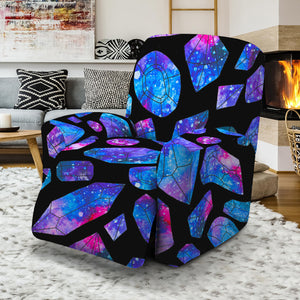 Blue Crystal Cosmic Galaxy Space Print Recliner Slipcover